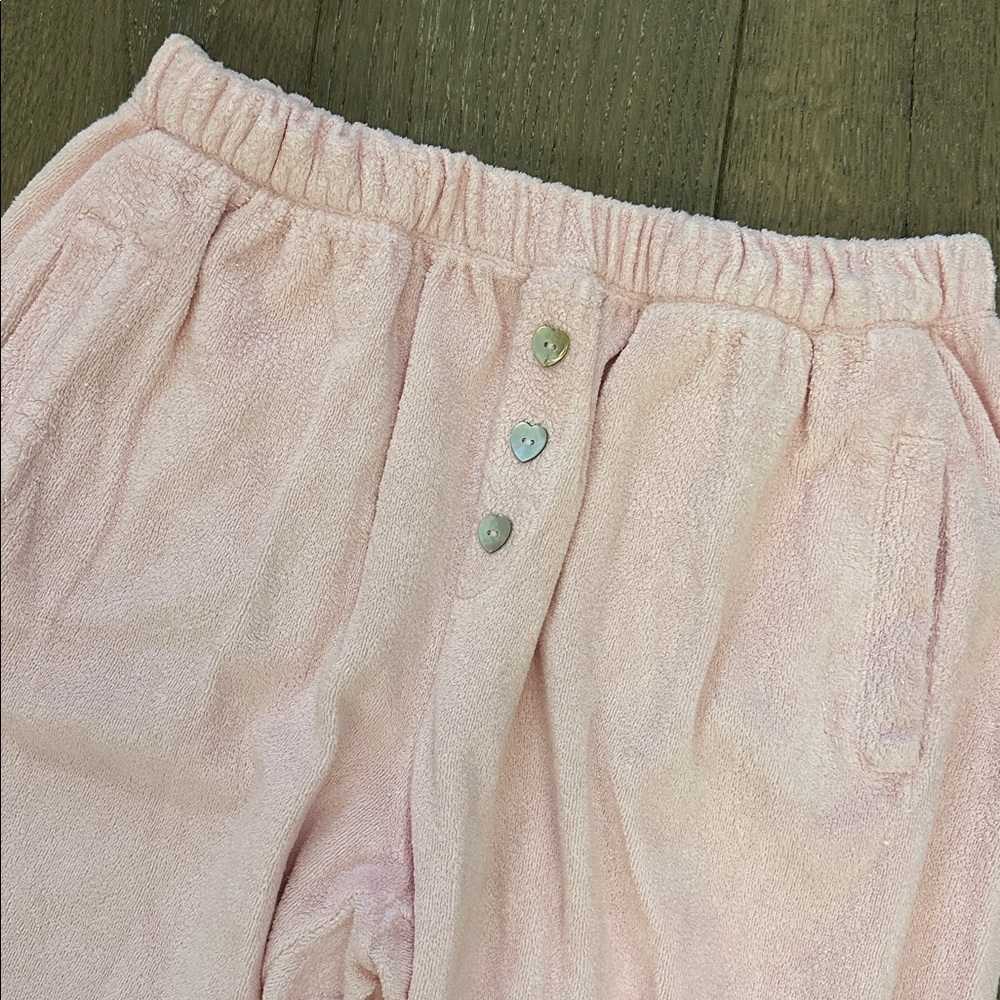 Stoney Clover Lane x Donni Watermelon Pink Terry Sweatpants - Picture 2 of 3